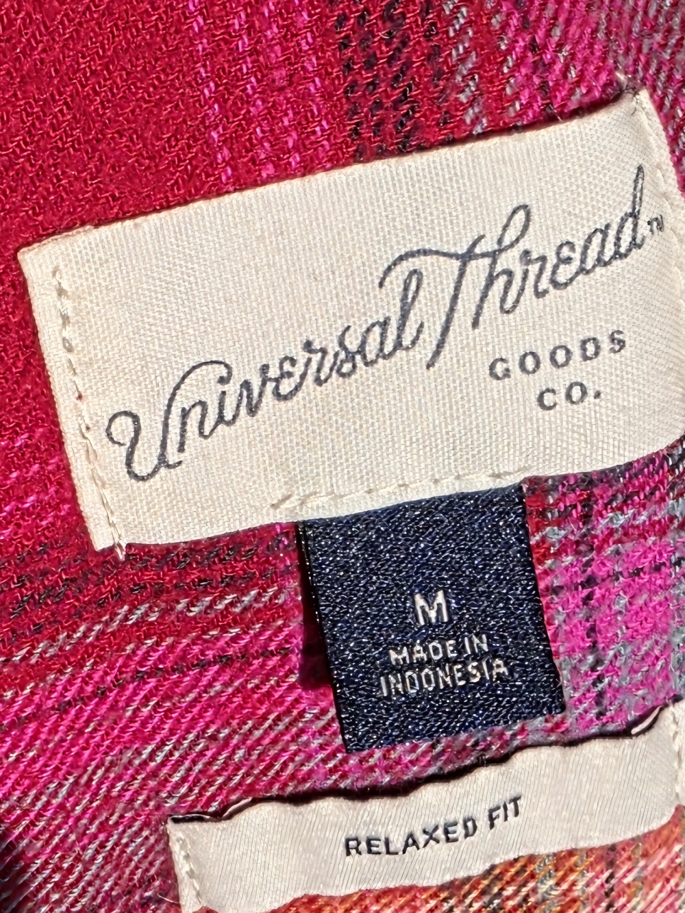 Universal Thread Pink and Red Plaid Button-Up Shirt - Picture 12 of 12